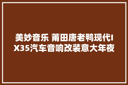 美妙音乐 莆田唐老鸭现代IX35汽车音响改装意大年夜利史泰格LEO650C