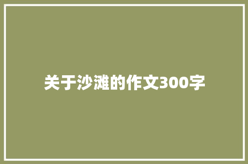 关于沙滩的作文300字
