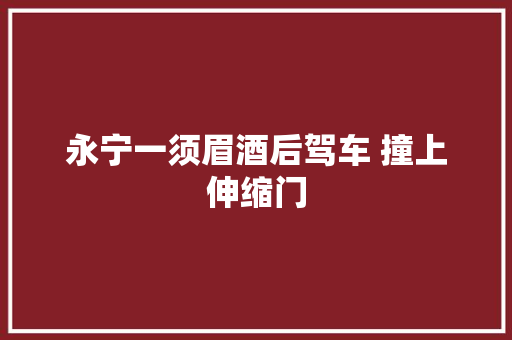 永宁一须眉酒后驾车 撞上伸缩门