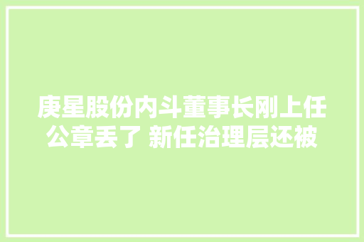 庚星股份内斗董事长刚上任公章丢了 新任治理层还被拒之门外