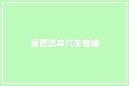 清远道声汽车音响