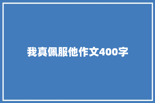我真佩服他作文400字