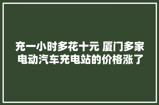 充一小时多花十元 厦门多家电动汽车充电站的价格涨了