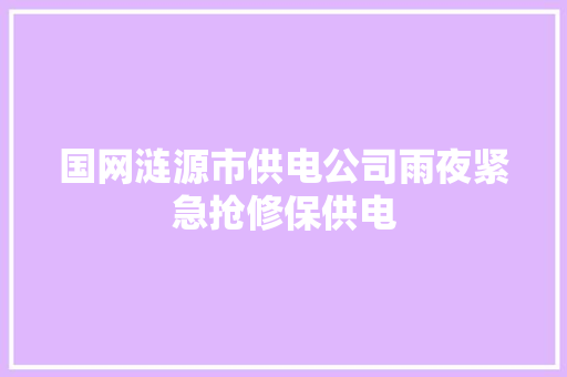 国网涟源市供电公司雨夜紧急抢修保供电 汽车知识