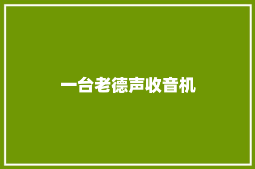 一台老德声收音机