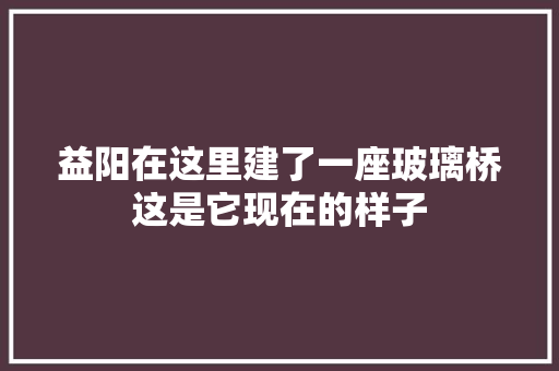 益阳在这里建了一座玻璃桥这是它现在的样子
