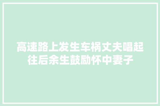 高速路上发生车祸丈夫唱起往后余生鼓励怀中妻子