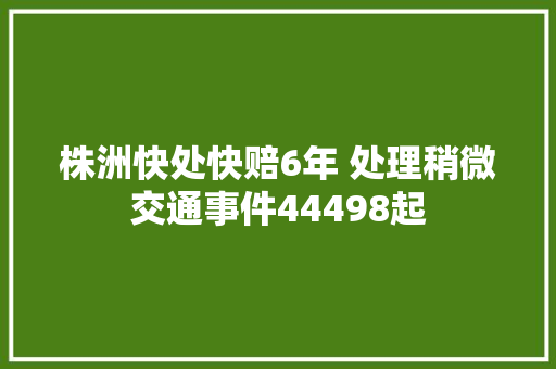 株洲快处快赔6年 处理稍微交通事件44498起