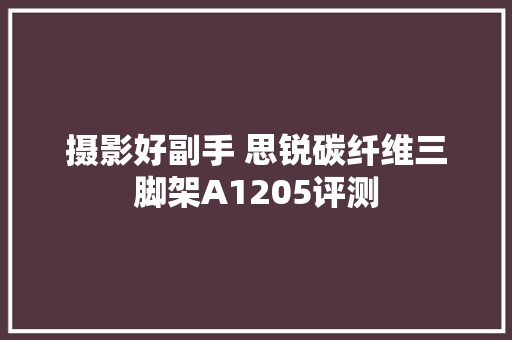 摄影好副手 思锐碳纤维三脚架A1205评测