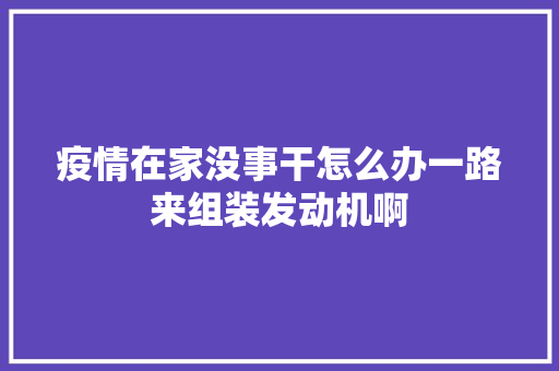 疫情在家没事干怎么办一路来组装发动机啊