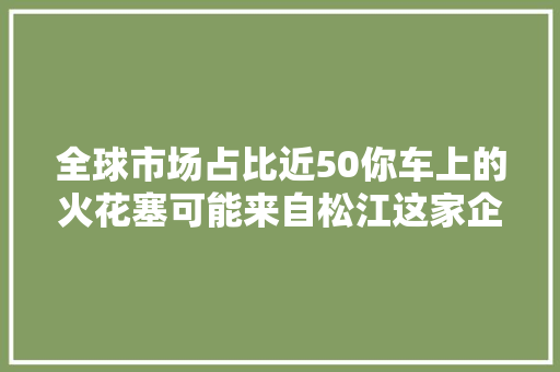 全球市场占比近50你车上的火花塞可能来自松江这家企业