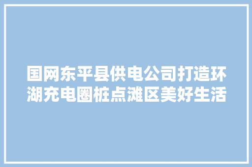 国网东平县供电公司打造环湖充电圈桩点滩区美好生活