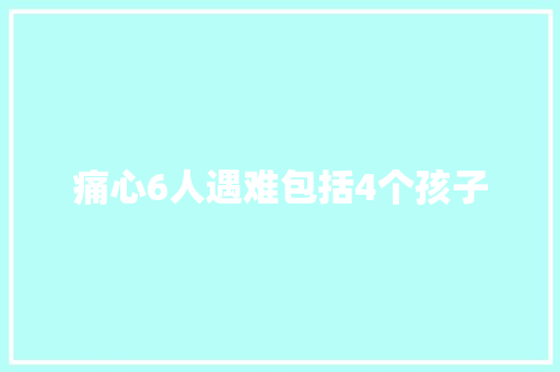 痛心6人遇难包括4个孩子