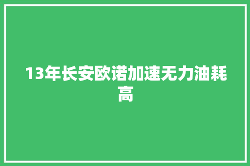 13年长安欧诺加速无力油耗高