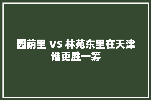 园荫里 VS 林苑东里在天津谁更胜一筹