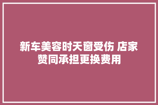 新车美容时天窗受伤 店家赞同承担更换费用