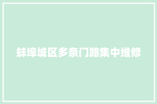 蚌埠城区多条门路集中维修