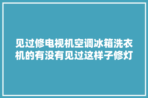 见过修电视机空调冰箱洗衣机的有没有见过这样子修灯的呢