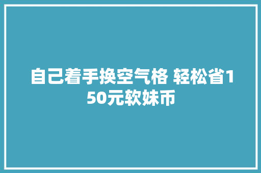 自己着手换空气格 轻松省150元软妹币