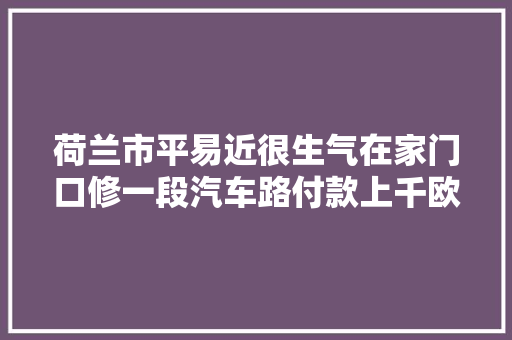 荷兰市平易近很生气在家门口修一段汽车路付款上千欧元