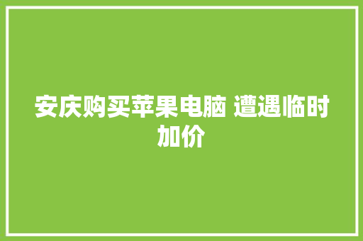 安庆购买苹果电脑 遭遇临时加价 汽车知识