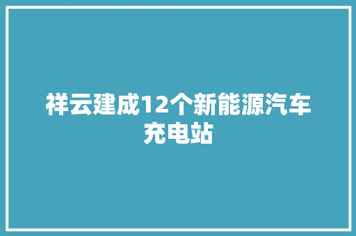 祥云建成12个新能源汽车充电站