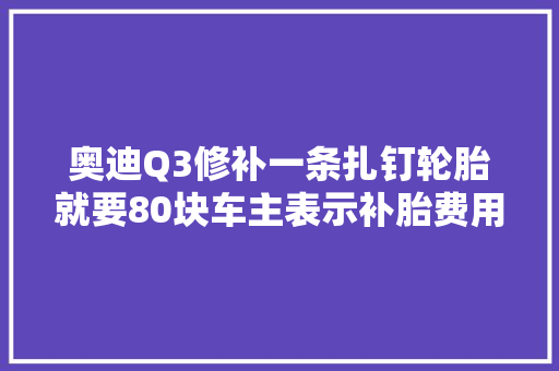 奥迪Q3修补一条扎钉轮胎就要80块车主表示补胎费用真有点贵 汽车知识