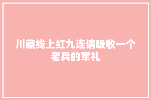 川藏线上红九连请吸收一个老兵的军礼 汽车知识