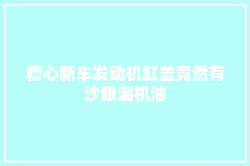 糟心新车发动机缸盖竟然有沙眼漏机油