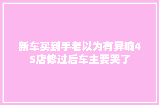 新车买到手老以为有异响4S店修过后车主要哭了