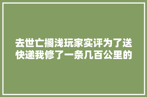 去世亡搁浅玩家实评为了送快递我修了一条几百公里的高速路