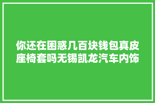 你还在困惑几百块钱包真皮座椅套吗无锡凯龙汽车内饰定制
