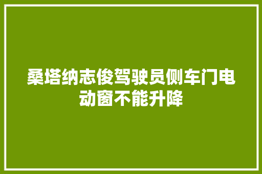 桑塔纳志俊驾驶员侧车门电动窗不能升降
