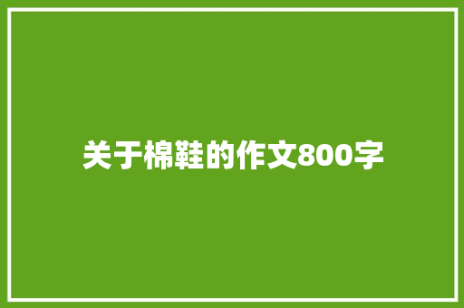 关于棉鞋的作文800字