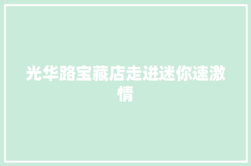 光华路宝藏店走进迷你速激情