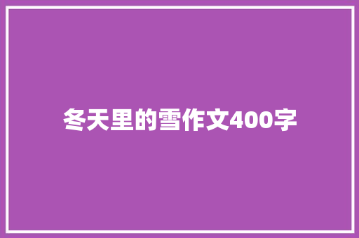 冬天里的雪作文400字