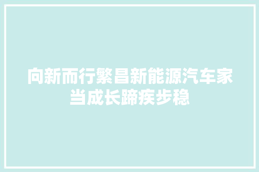 向新而行繁昌新能源汽车家当成长蹄疾步稳