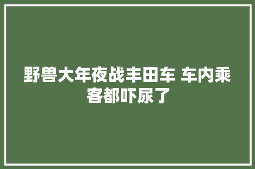 野兽大年夜战丰田车 车内乘客都吓尿了