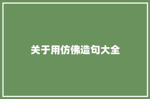 关于用仿佛造句大全