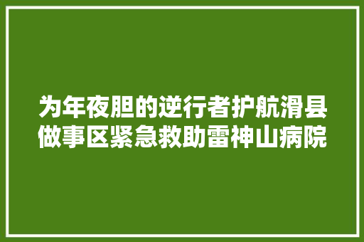 为年夜胆的逆行者护航滑县做事区紧急救助雷神山病院应急物资运输车辆