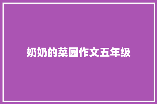 奶奶的菜园作文五年级