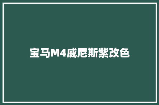 宝马M4威尼斯紫改色