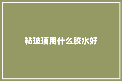 粘玻璃用什么胶水好
