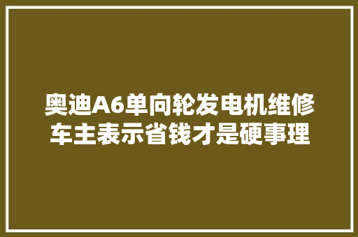 奥迪A6单向轮发电机维修车主表示省钱才是硬事理