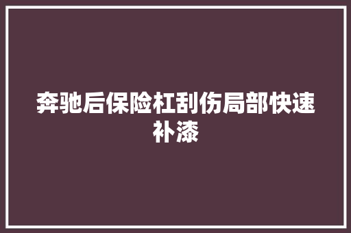 奔驰后保险杠刮伤局部快速补漆