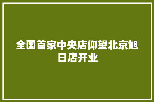 全国首家中央店仰望北京旭日店开业