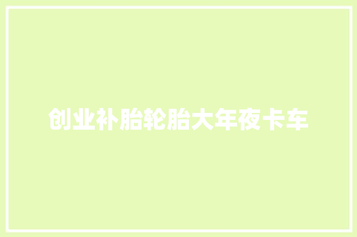 创业补胎轮胎大年夜卡车 汽车知识