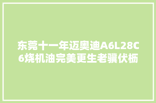 东莞十一年迈奥迪A6L28C6烧机油完美更生老骥伏枥志在千里