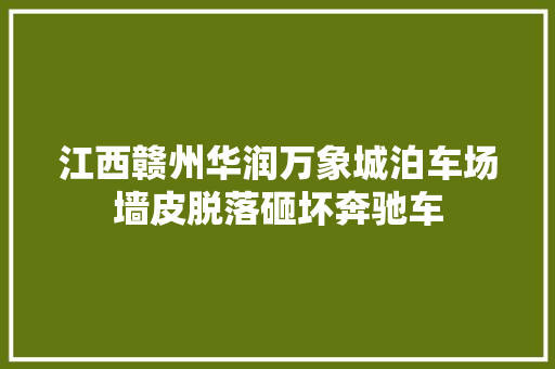 江西赣州华润万象城泊车场墙皮脱落砸坏奔驰车