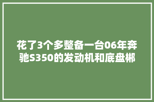 花了3个多整备一台06年奔驰S350的发动机和底盘郴州豪车维修